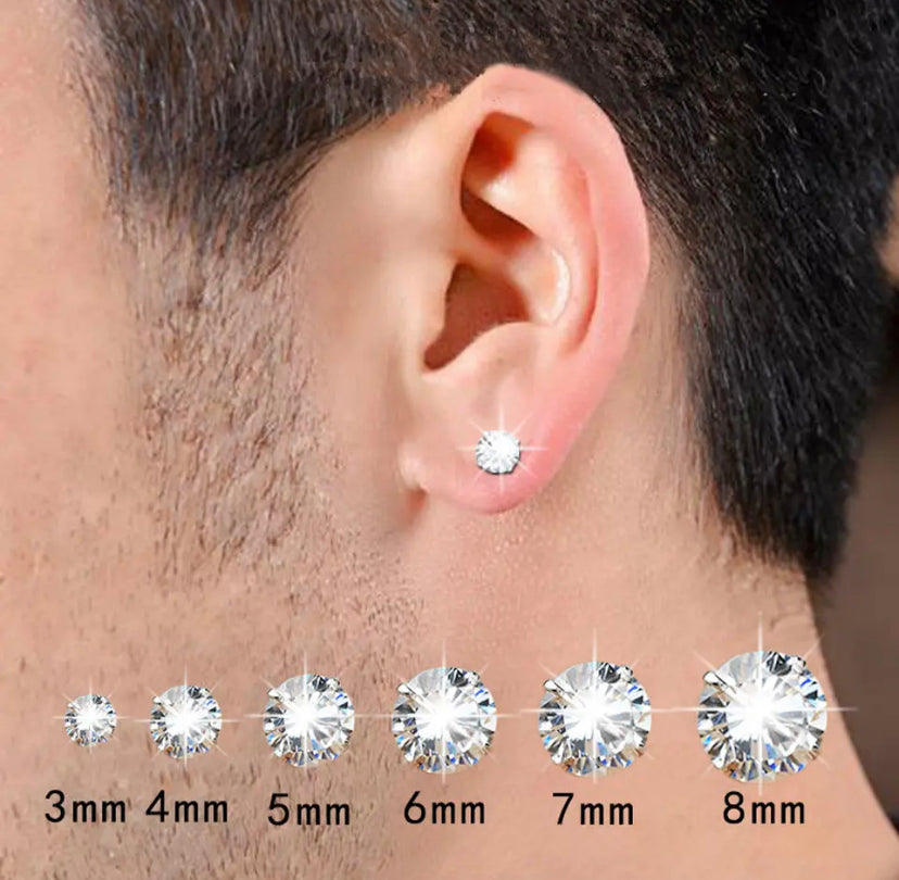 King n' Queen Ohrringe Diamant Rund/ Nickel Frei& Allergien Frei/ Edelstahl 1Paar (Kopie)