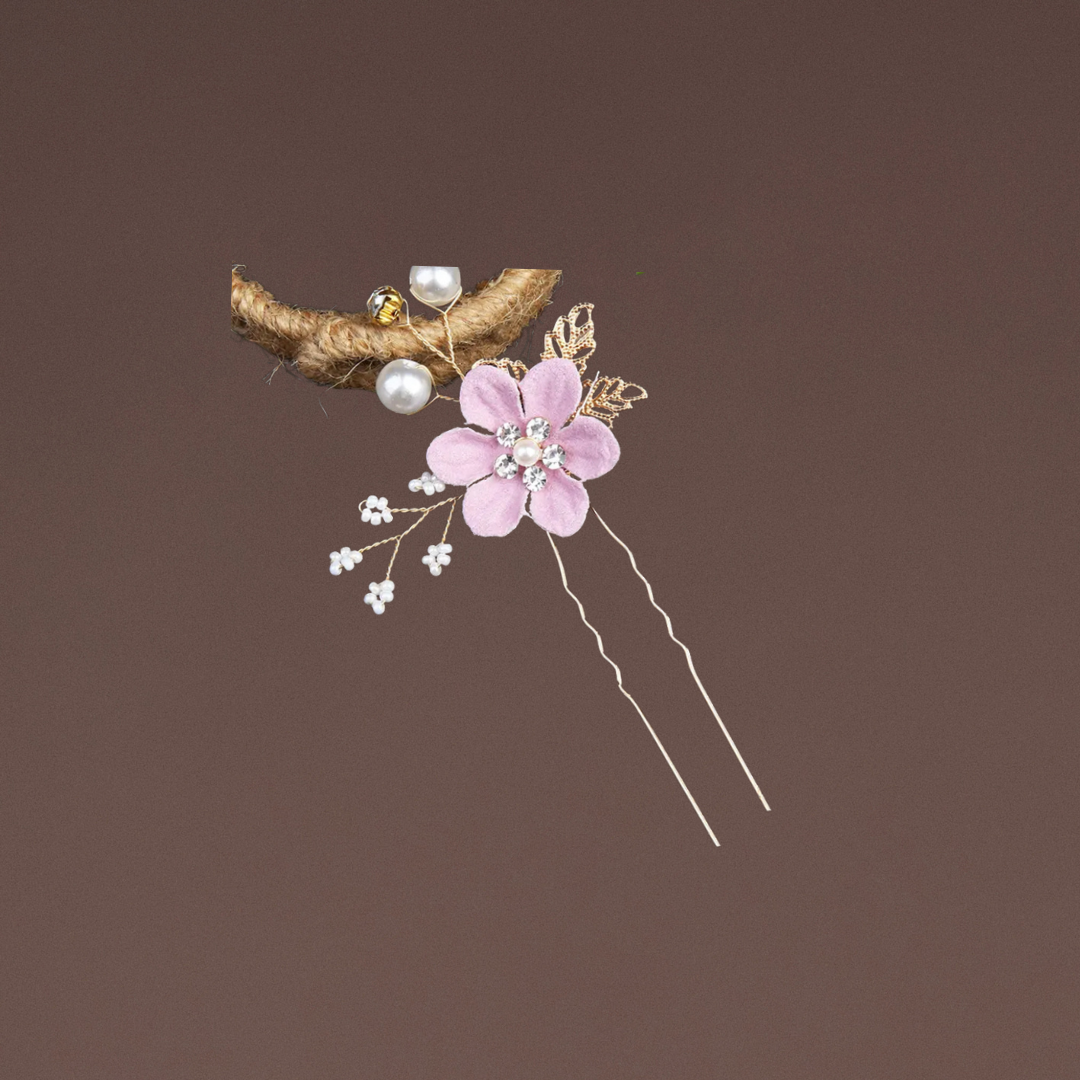 Haarschmuck Gold Lila Blumen 1
