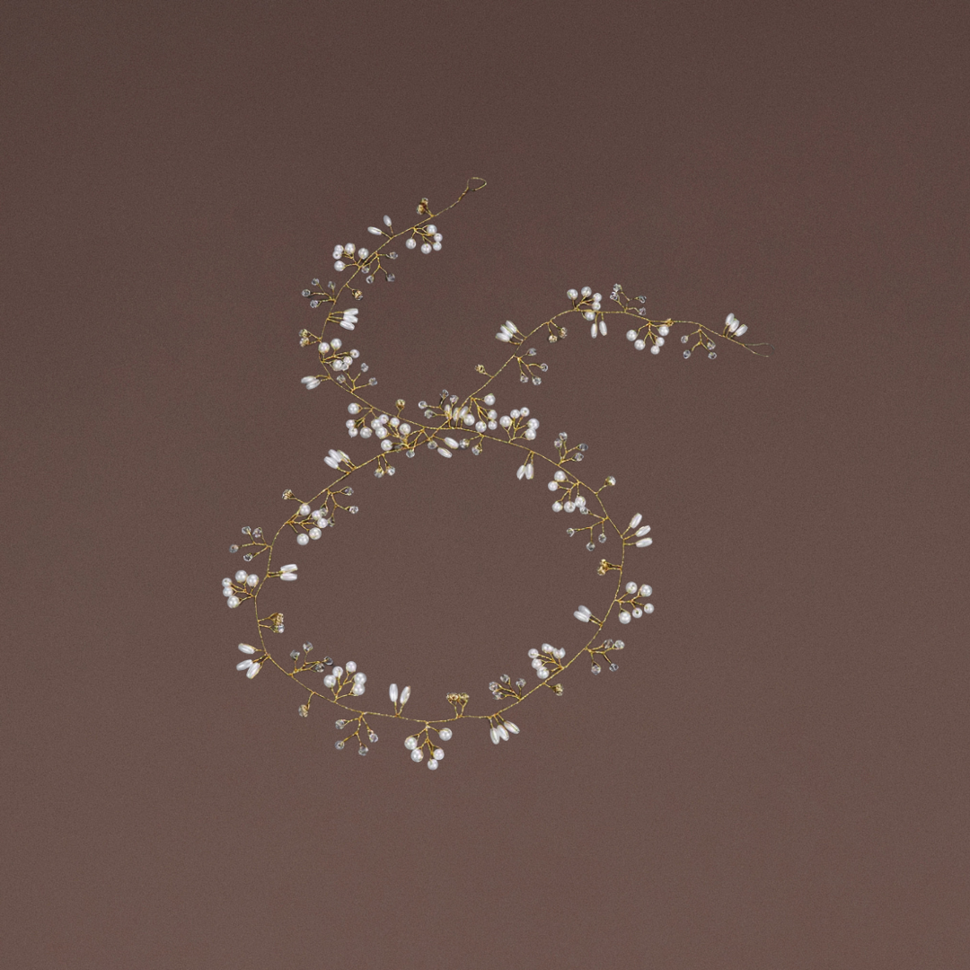 Haarschmuck Gold Draht Perlen