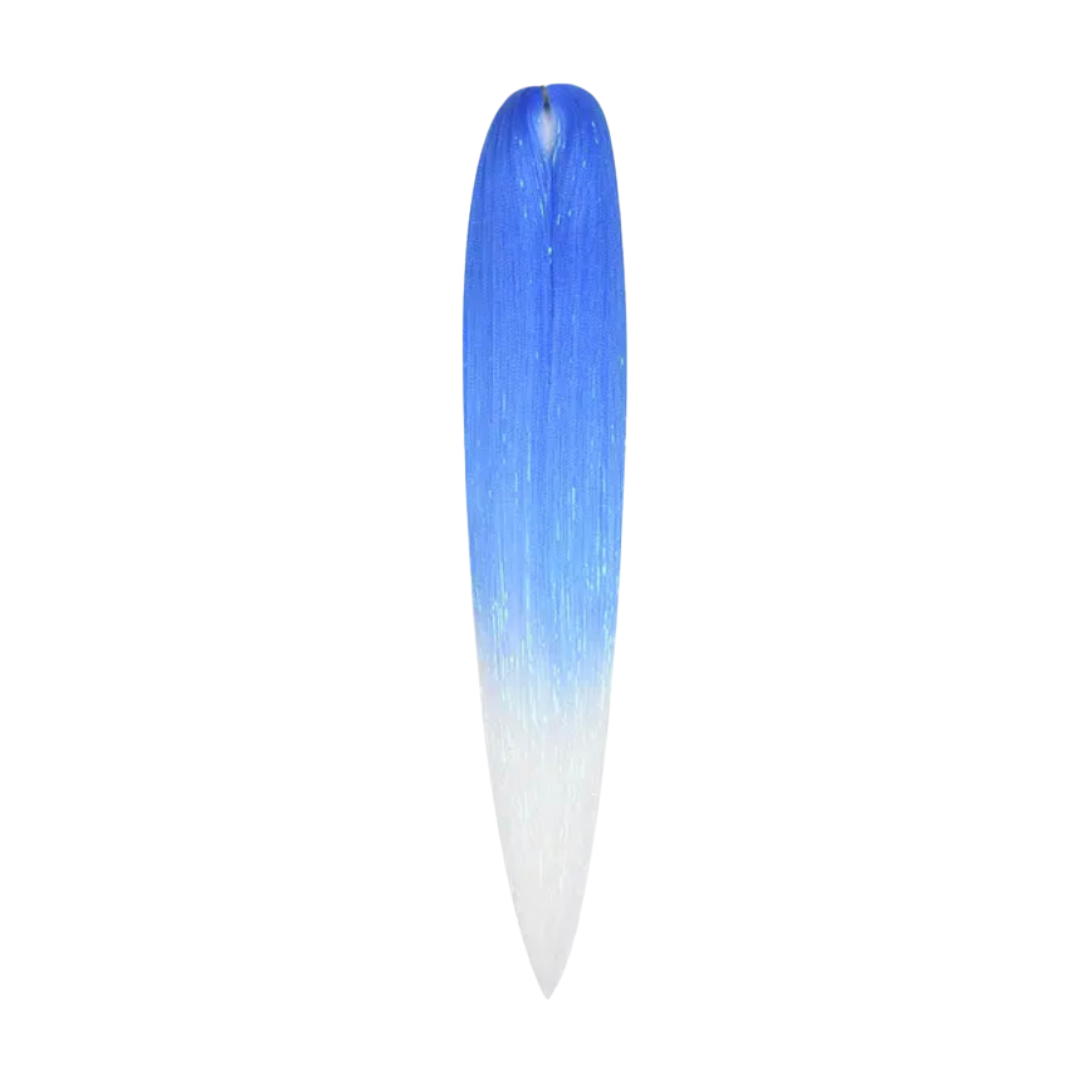 Low Temp. Kanekalon Kunsthaar/ Braidinghair 55cm / Blau Weiss