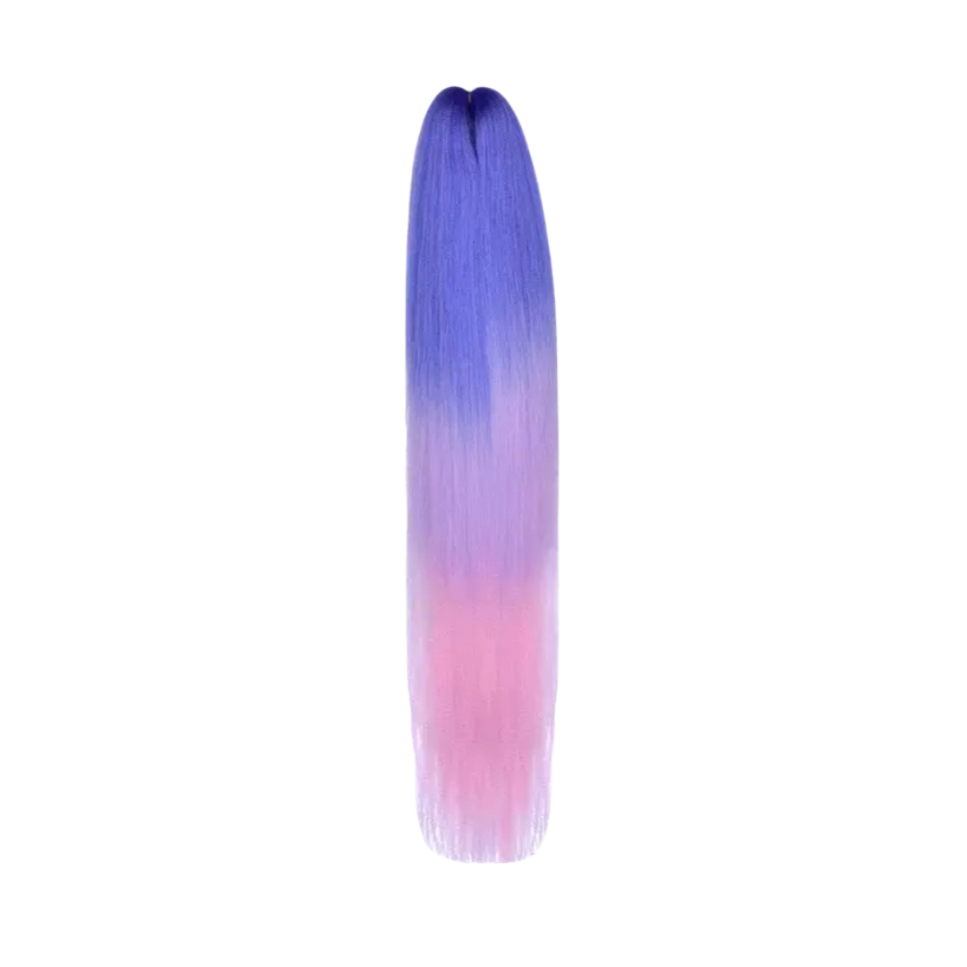 Low Temp. Kanekalon Kunsthaar/ Braidinghair 55cm / Dunkelblau Lavendel Rosa