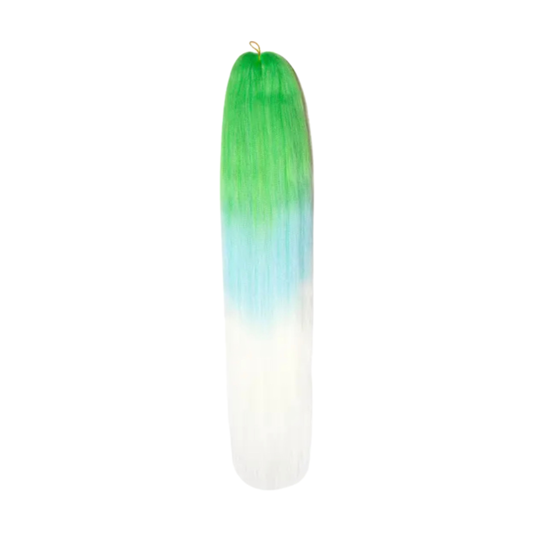Low Temp. Kanekalon Kunsthaar/ Braidinghair 55cm / Grün Mint Weiss