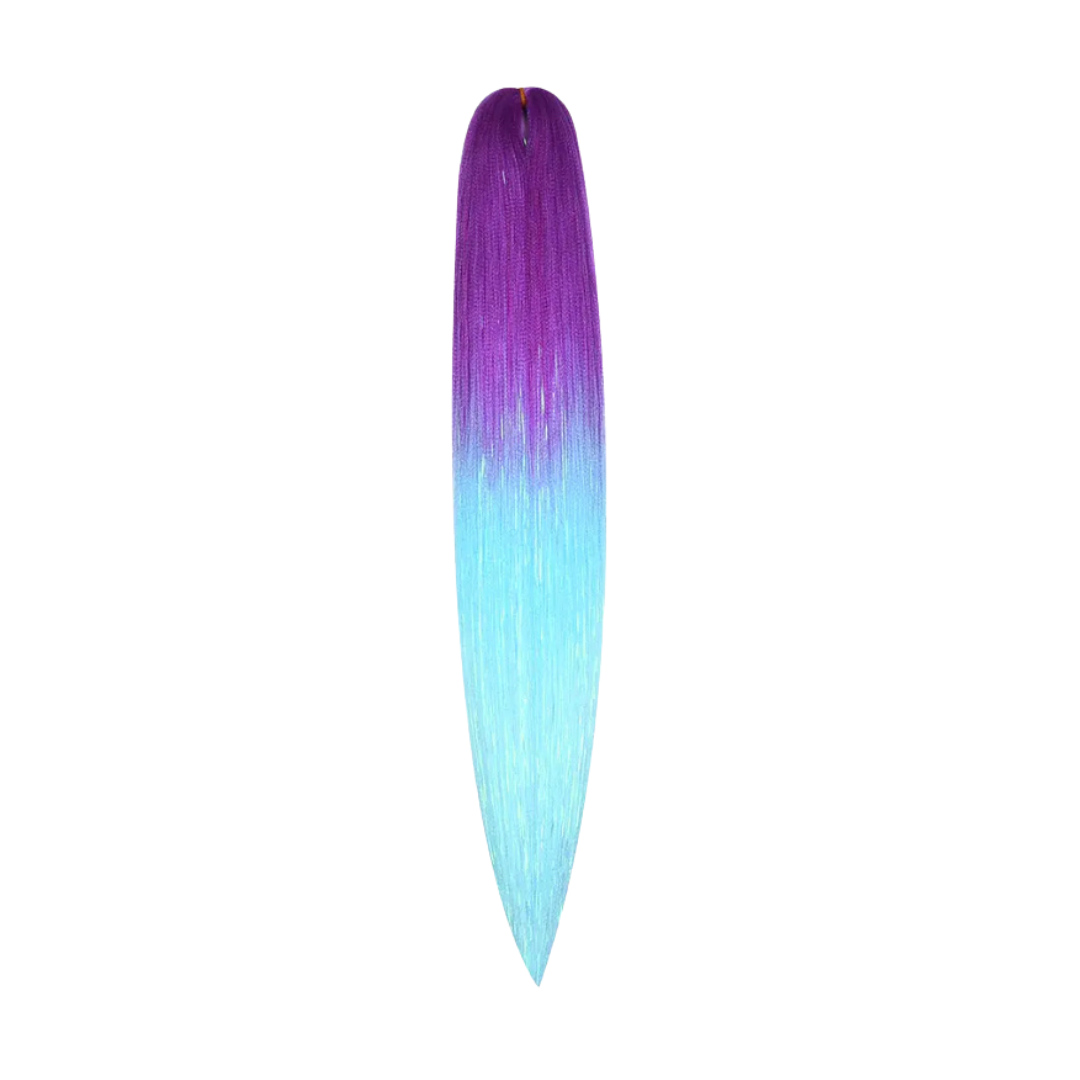 Low Temp. Kanekalon Kunsthaar/ Braidinghair 55cm / Violett Hellblau