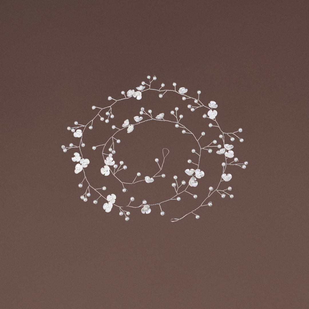 Haarschmuck Silber Blumen Draht