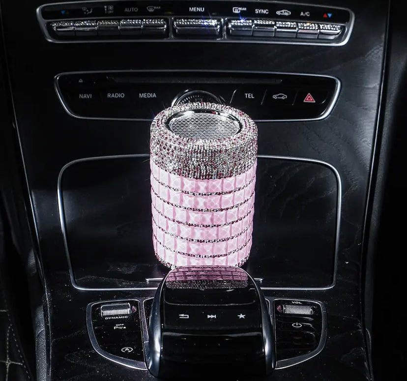 Glitter Aschenbecher Pink mit LED