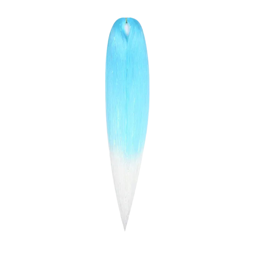 Low Temp. Kanekalon Kunsthaar/ Braidinghair 55cm / Hellblau Weiss