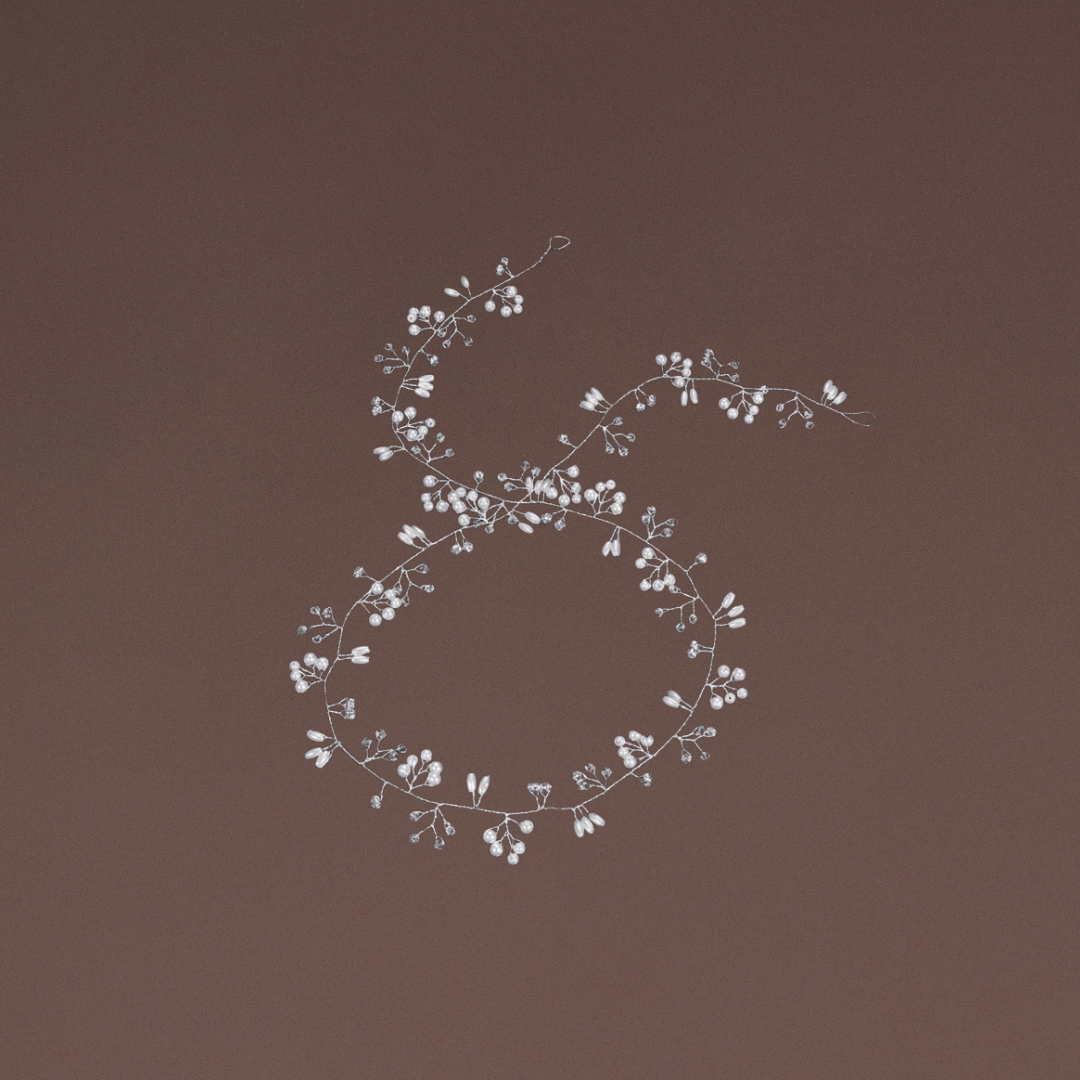 Haarschmuck Silber Draht Perlen