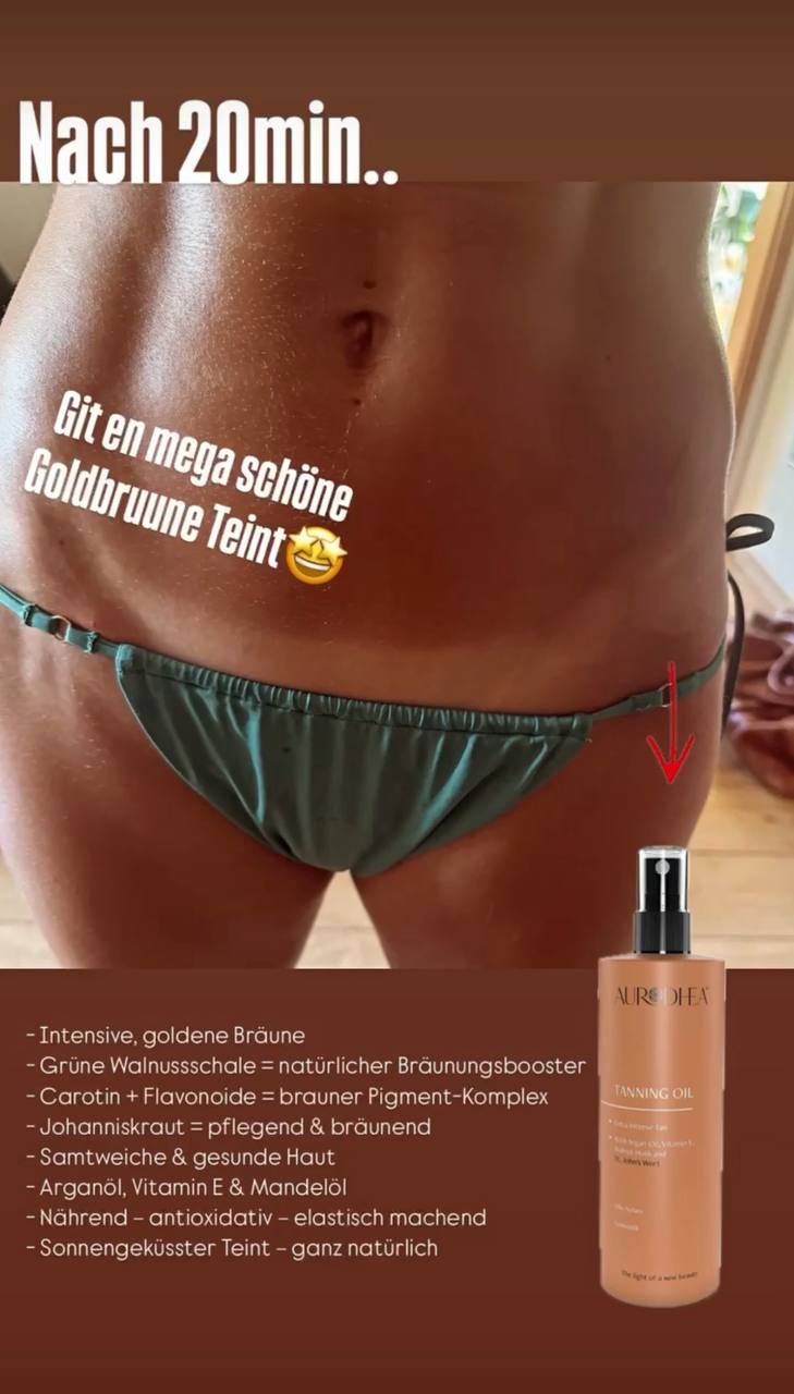 Natürliches Sonnenöl/ Tanningoil- beschleunigt die natürliche Eigenbräune
