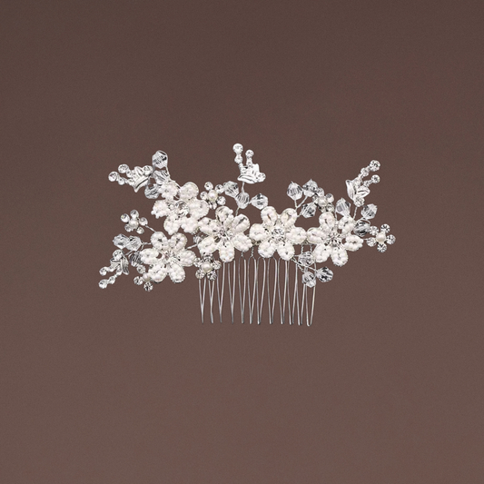 Haarschmuck Silber Blumen