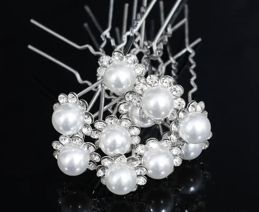 Haarschmuck Diamanten Perlen Rosen 1Stück