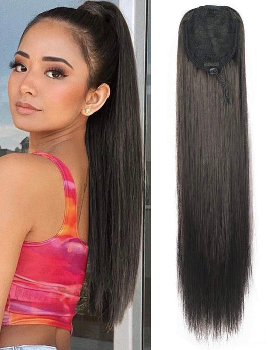 Ponytail Straight 65cm Kunsthaar Braun/Schwarz