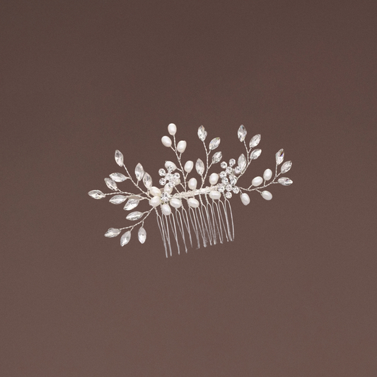 Haarschmuck Silber Perlen Ast