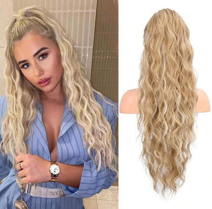 Ponytail Curls 65cm Kunsthaar Blond mit Strähnen