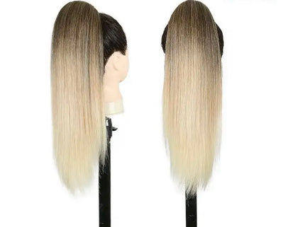 Ponytail Straight 50cm Kunsthaar dunkel Braun Blond