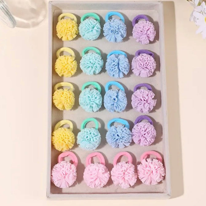 Haargummi PomPon Pastelltöne 2ST.