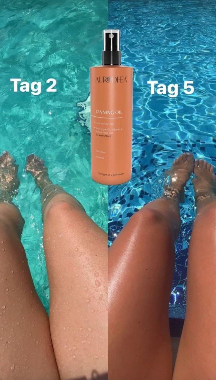 Natürliches Sonnenöl/ Tanningoil- beschleunigt die natürliche Eigenbräune